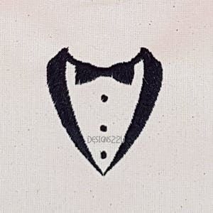 Tuxedo 2 sizes Digitized Machine Embroidery Design Digital Download Groom Man Tux Black Tie in satin stitch