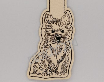 Yorkie Dog ITH Key Fob Digitized Machine Embroidery Design great gift dog owner, in leather or vinyl, present idea Yorkshire Terrier 4x4