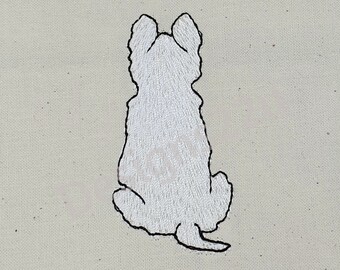 Westie Dog Back Digitized Machine Embroidery Design Download 4x4  great gift item, home decor, family setting West Highland Terrier