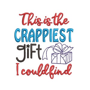 Il regalo più schifoso che ho trovato Rotolo di carta igienica digitalizzato macchina ricamo Design Download digitale 4x4 ottimo articolo regalo, Babbo Natale segreto di Natale