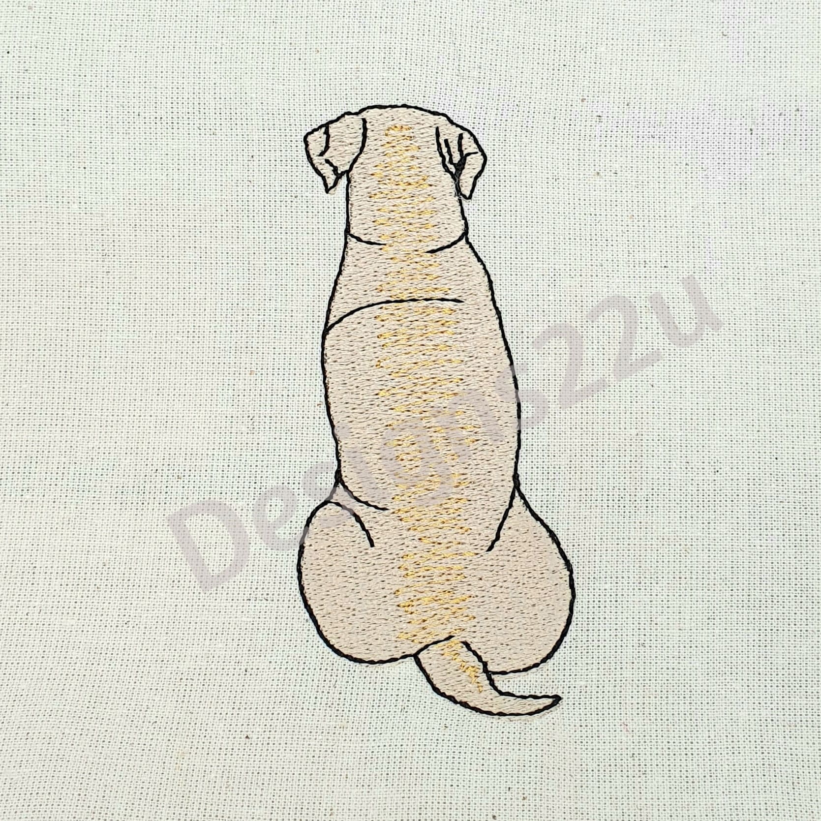 Motif de broderie Machine numérisé dos Labrador Dog Télécharger 4 x 4 excellent cadeau, décoration d'intérieur, cadre familial, animal de compagnie