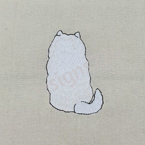Samoyed Dog Back Digitized Machine Embroidery Design Download 4x4  great gift item, home decor, family setting