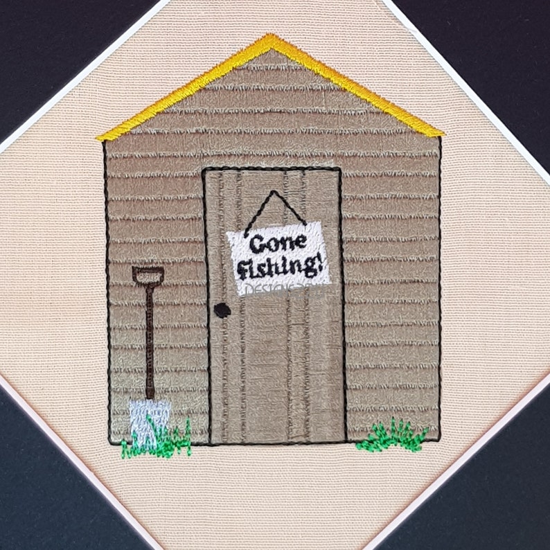 Wooden Garden Shed Digitized Machine Embroidery Design Digital Etsy