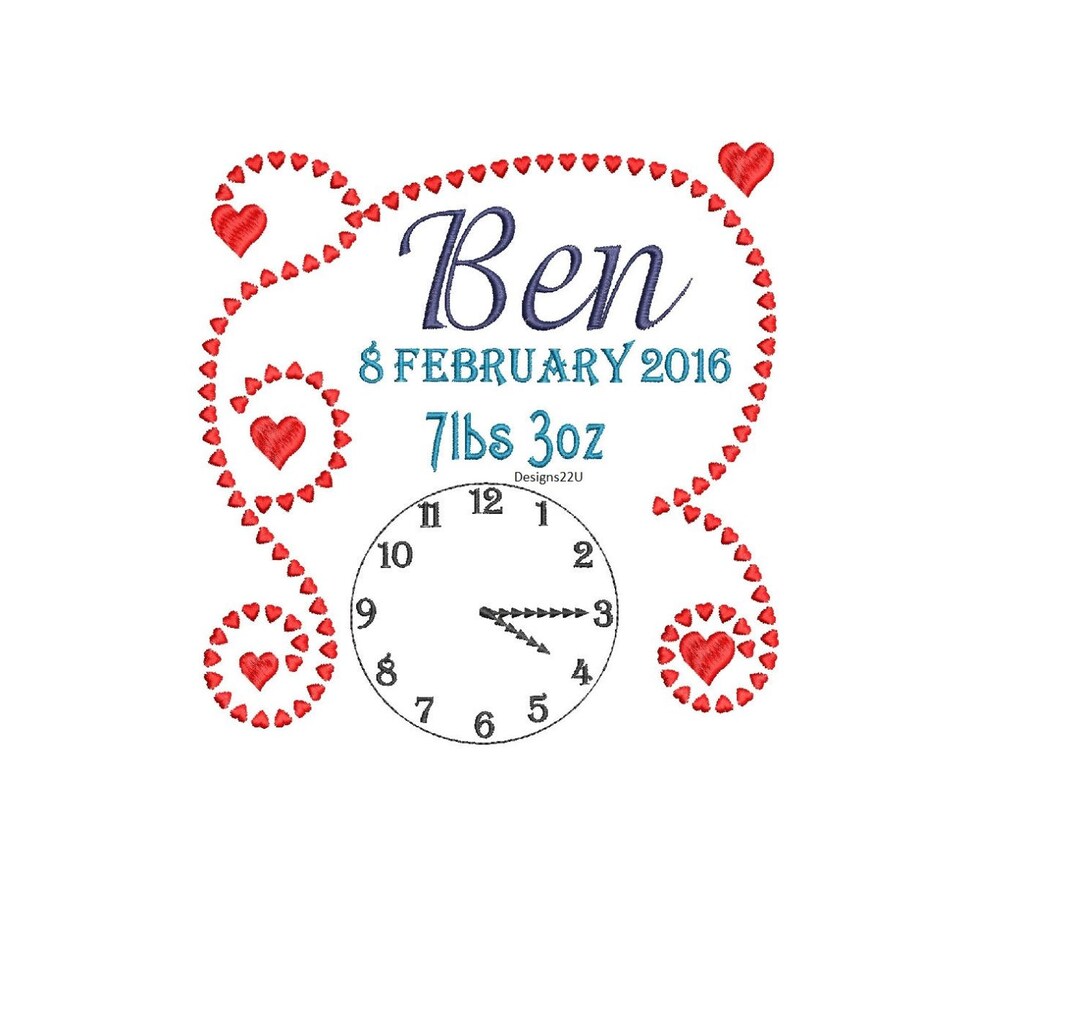 clock-filled-hearts-birth-template-8x8-digitized-machine-embroidery