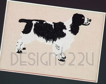 Springer Spaniel Dog Filled Digitized Machine Embroidery Design great gift dog owner, ideal birthday present Comes in 2 sizes, both included
