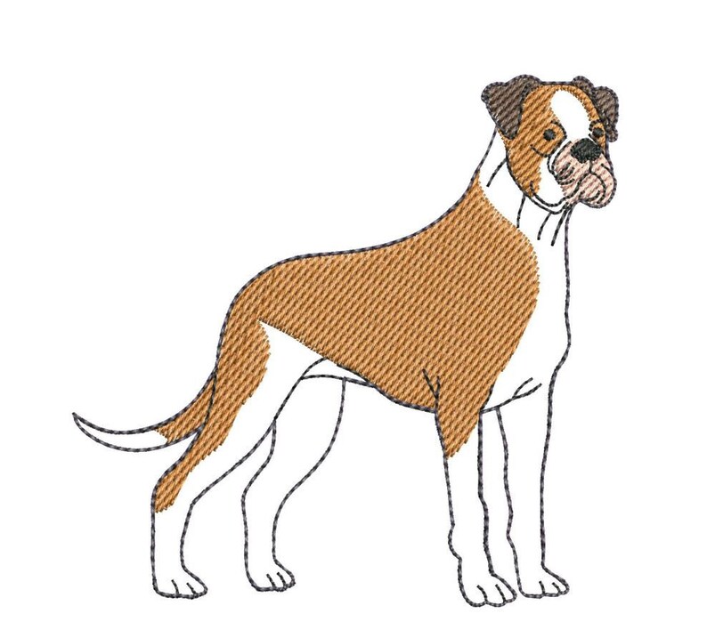Boxer dog ith ornament digitized machine embroidery design  etsy Boxer dog ith ornament digitized machine embroidery design  etsy