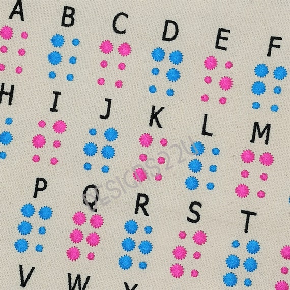 Braille Alphabet Digitized Machine Embroidery Design Etsy