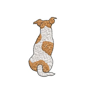 Jack Russell Dog Back Digitized Machine Embroidery Design Digital Download 4x4  great gift item, home decor, family setting