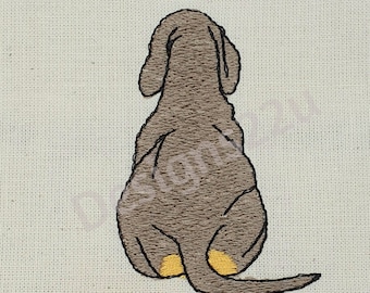 Dachshund Dog Back Digitized Machine Embroidery Design Digital Download 4x4  great gift item, home decor, family setting