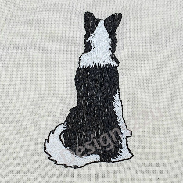 Border Collie Dog Back Digitized Machine Embroidery Design Digital Download 4x4  great gift item, home decor, family setting