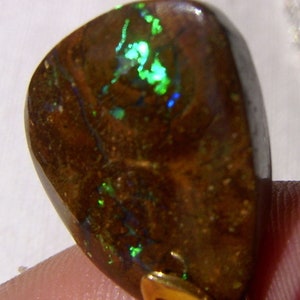 Necklace Australian Boulder Opal with sterling siver chain