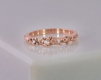 Globular Diamond Kimberlite Ring in Rose Gold