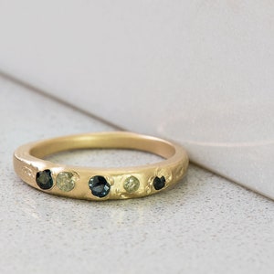 Five Sapphire Kimberlite Ring in Yellow Gold