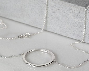 Circular Polished Necklace In Sterling Silver