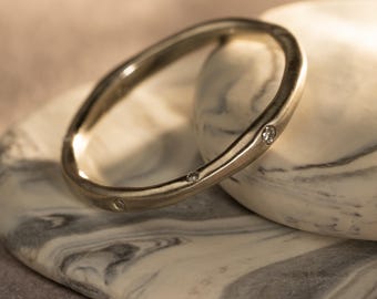 Organic Star Ring in White Gold