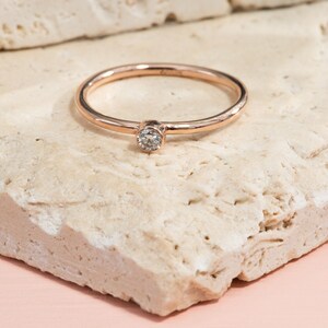 Diamond Bezel Stacker in Rose Gold image 1