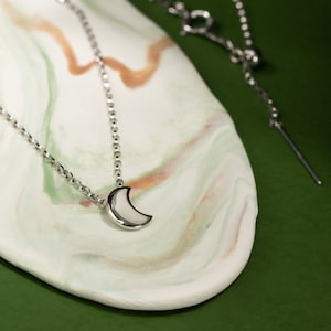 Half Moon Necklace in Sterling Silver image 1