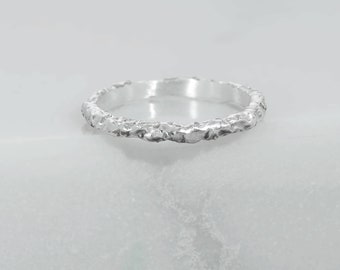 Molten Stacker In Recycled Sterling Silver