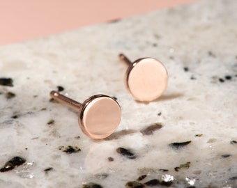 Circle Studs in Rose Gold