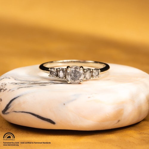 Antique Art Deco Sapphire Engagement Ring 14K White Gold Size - Etsy