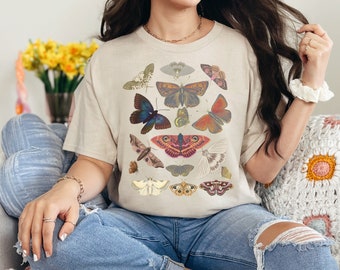 Shirt Luna Moth Whimsigoth kleding Cottagecore kleding Fairycore tshirt Weirdcore kleding Fairycore top Whimsigoth shirt goth