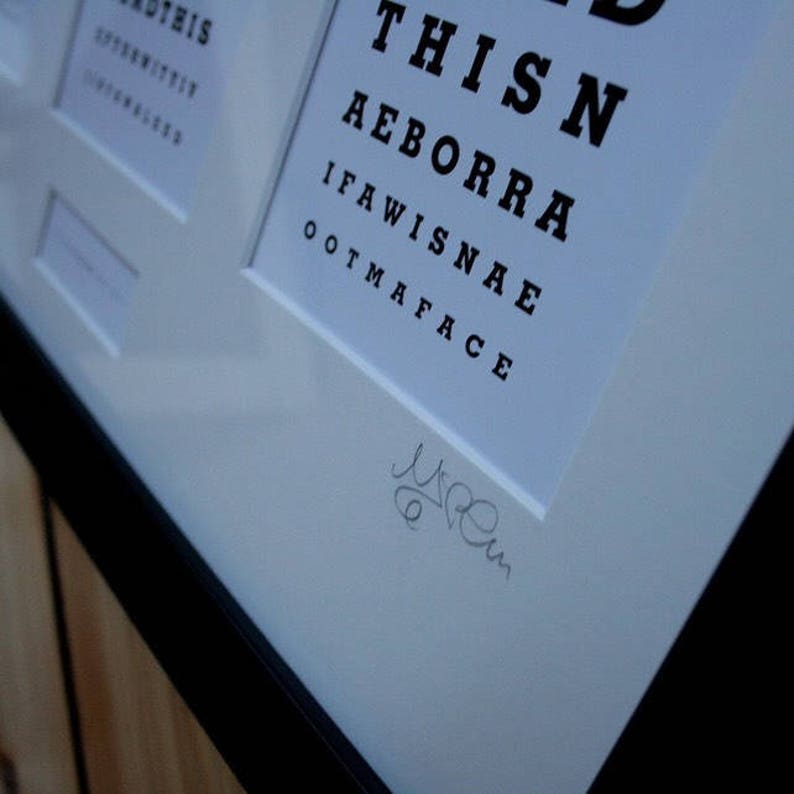 The Glasgow Eye Test. Framed. Etsy