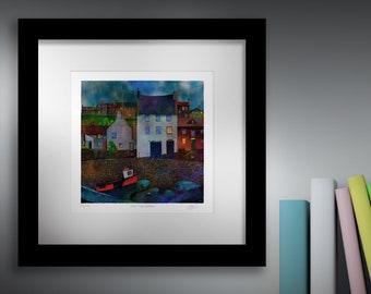 Dusk, Crail Harbour. Framed.