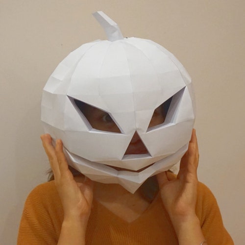 Make Your Pumpkin Mask. Papercraft Pumpkin Mask Halloween Etsy