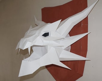 Trofeo de cazador de cabeza de dragón Papercraft