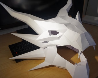 3D Dragon Mask Papercraft Helmet