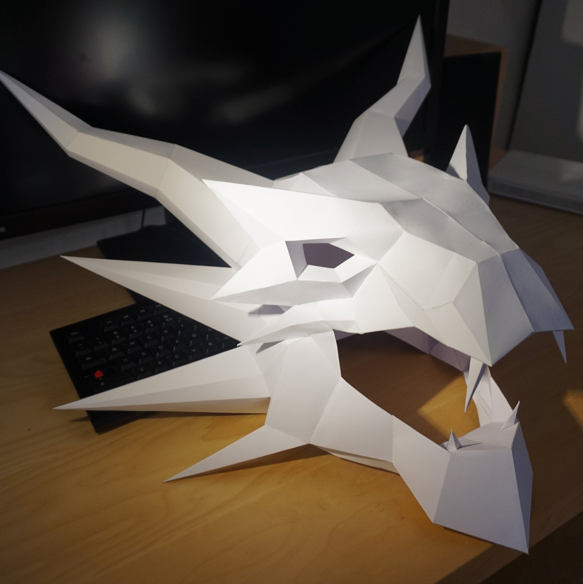 3D Dragon Mask Papercraft Helmet Etsy 3d-dragon-mask-papercraft-helmet-etsy