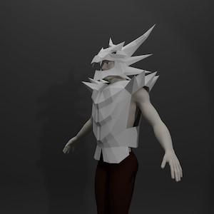 Casque dragon 3D et armure Papercraft