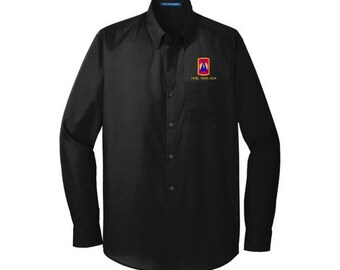 164th ADA  Long Sleeve Customized Button Down Poplin Shirt