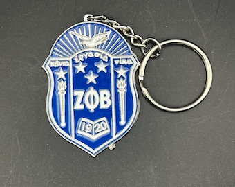 Zeta Phi Beta Sorority, Inc. Shield Keychain