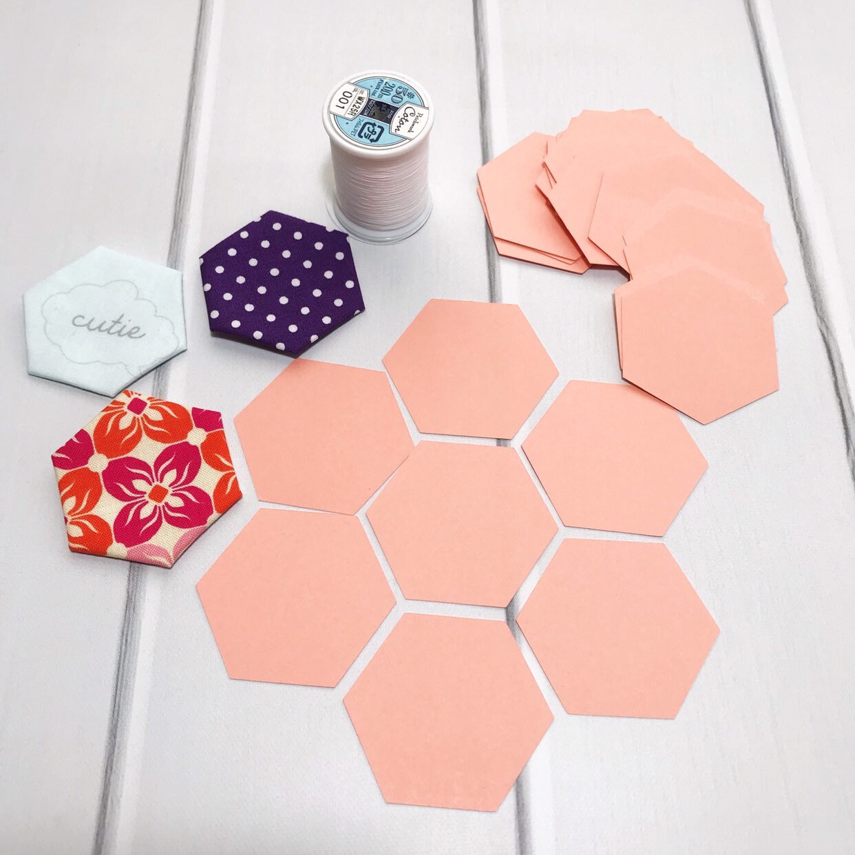 Pre Cut Hexies Hexagons in Light Card for English Paper Etsy