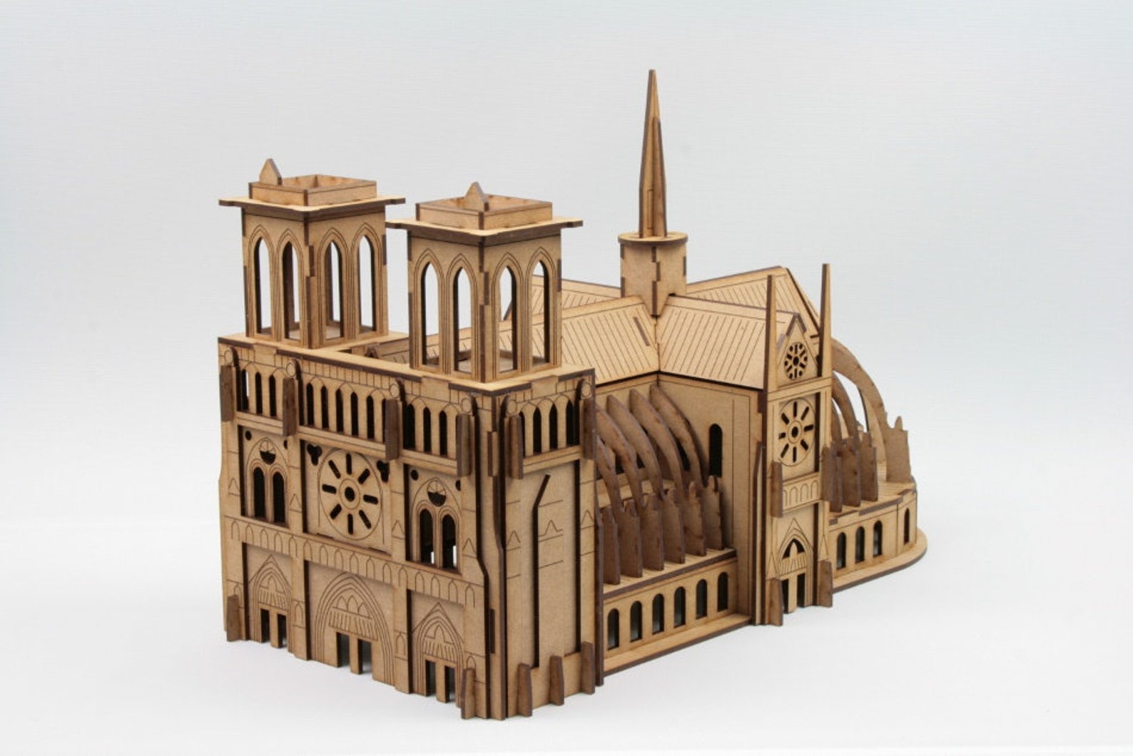 Notre Dame Cathedral 3D Puzzle Laser Cut Vector Art Etsy