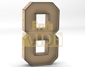 Alphabet Letters Box Font 3D - Laser Cut | Vector File for CNC and Laser Cutting | MDF - Acrilico 3mm - 4mm & 6mm | Instant Download