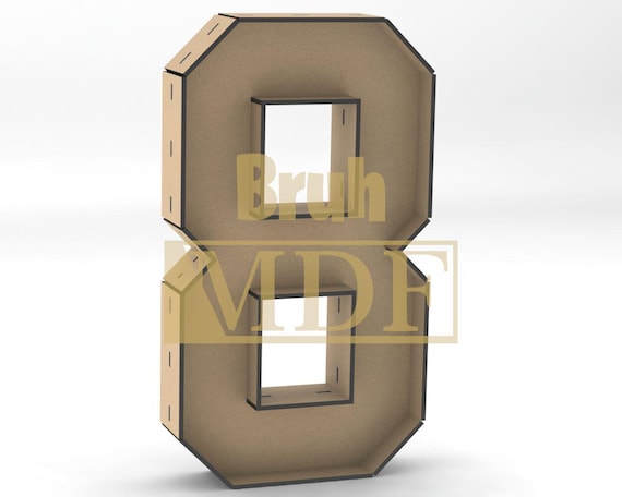 Number & Alphabet Letters Box Font 3D - Laser Cut | Vector File for CNC and Laser Cutting MDF ou Acrilico de 3mm, 4mm, 6mm, Instant Download