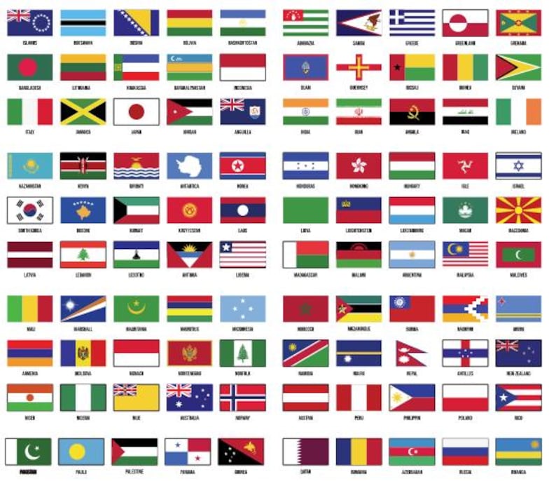 Distinct Country Flags World Flags Collection – All Countries Flags Vector Set | Laser Cut and ...