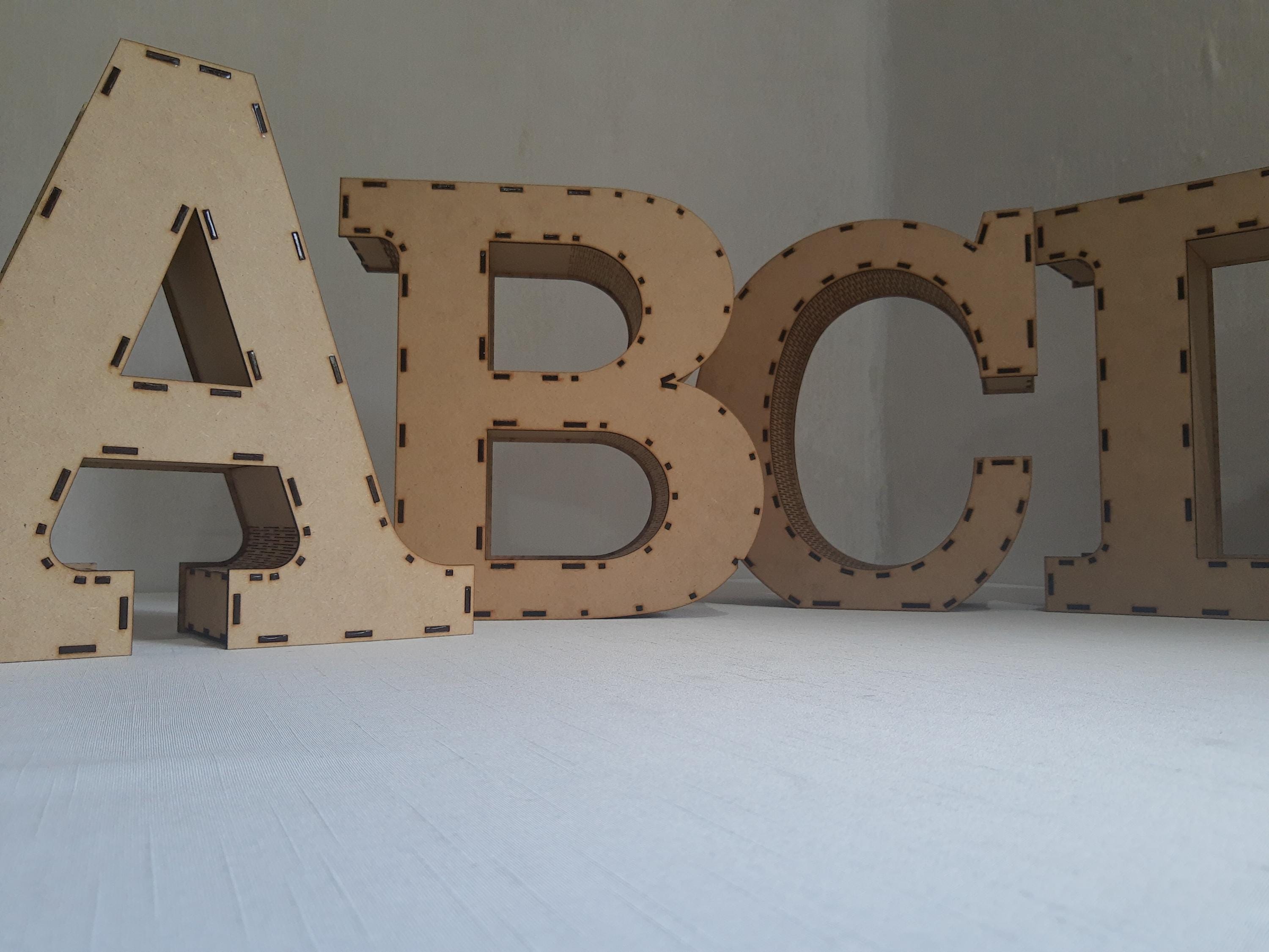 Large Letter Laser Files Alphabet Letters Box Font 3D - Laser Cut | Vector File for CNC and ...