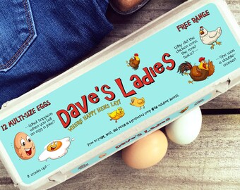 Egg Carton Labels, Funny, Jokes & Yolks, 3 pc set