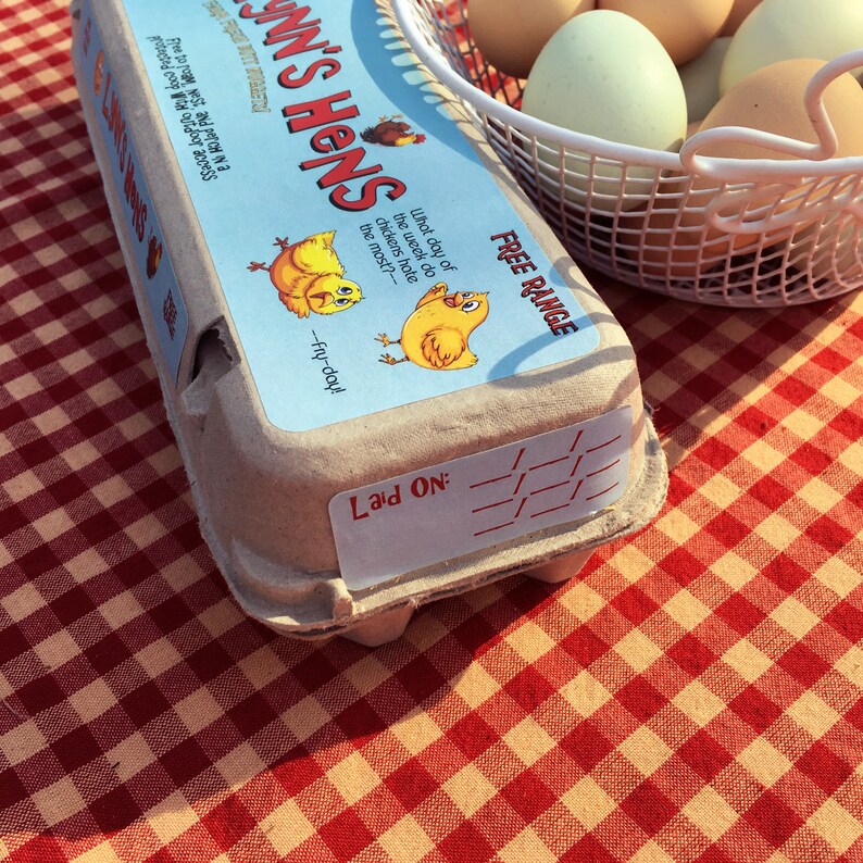 Egg Carton Labels Custom Funny Jokes & Yolks Picture 3 Pc Etsy