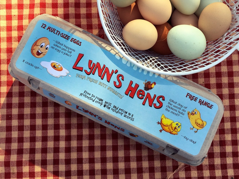 Egg Carton Labels Funny Jokes & Yolks 3 Pc Set Etsy