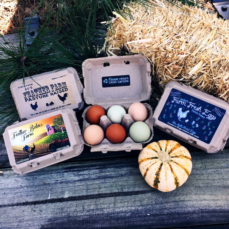 6 ct Egg Carton Labels 1/2 Dozen Carton Labels chalkboard 2 Etsy