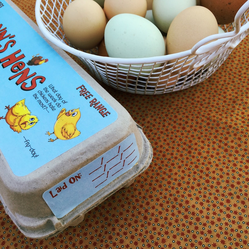 Egg Carton Labels Funny Jokes & Yolks 3 Pc Set Etsy