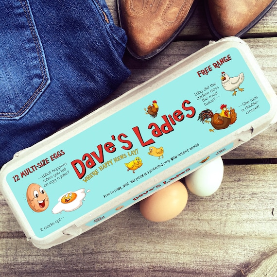Egg Carton Labels Funny Jokes & Yolks 3 Pc Set Etsy