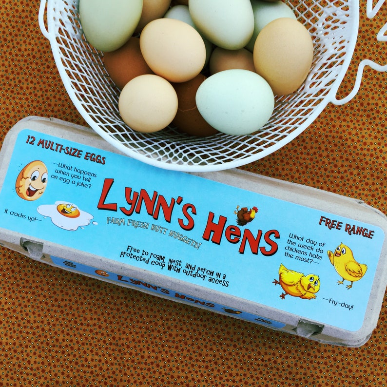 egg carton labels funny jokes yolks 3 pc set etsy