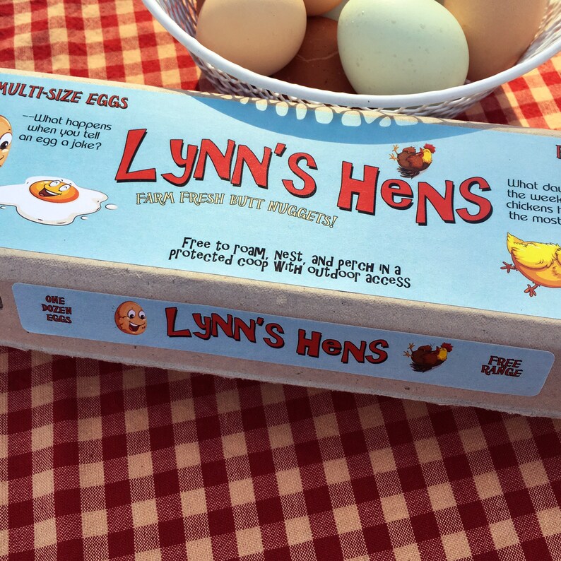 Egg Carton Labels Funny Jokes & Yolks 3 Pc Set Etsy
