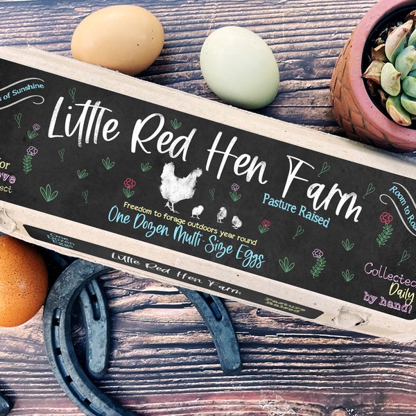 Egg Carton Labels, Chalkboard, 3 part label sets, peel and stick