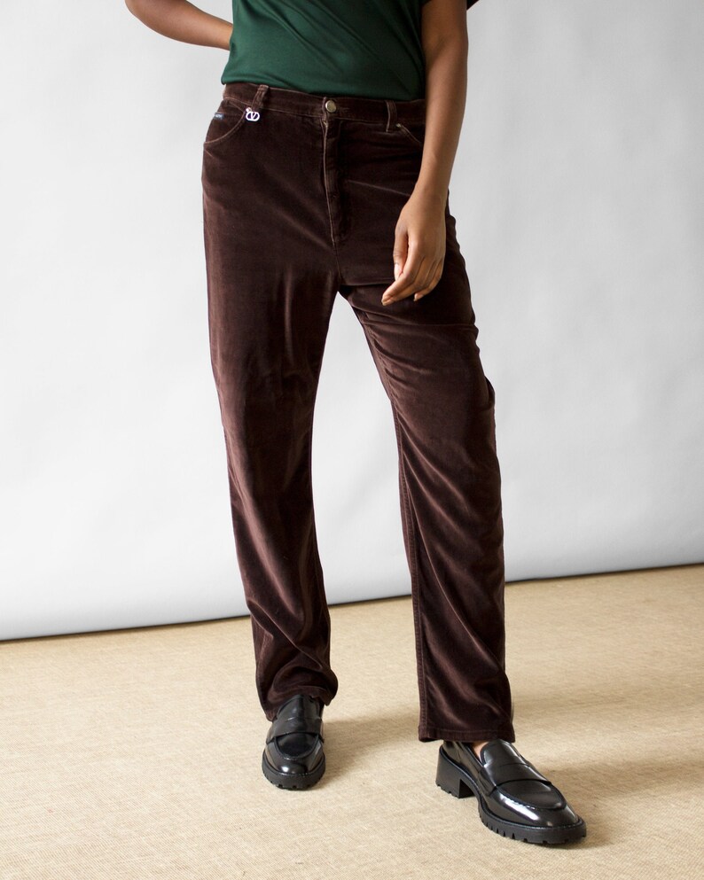 Valentino Dark Brown Velvet Pants | Etsy
